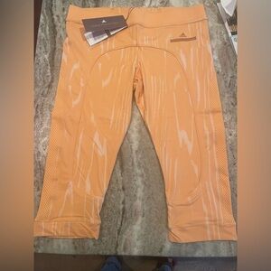 Adidas Stella McCartney Run 3-4 leggins. Clementine color. NWT- stunning!
